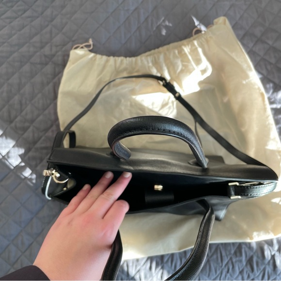 Coccinelle Black Leather Office Bag with laptop compartment - Picture 6 of 17